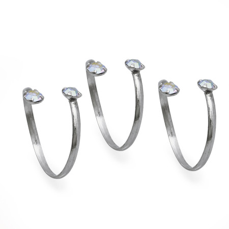 Anel de Falange Prata Ponto Luz Boreal (KIT)